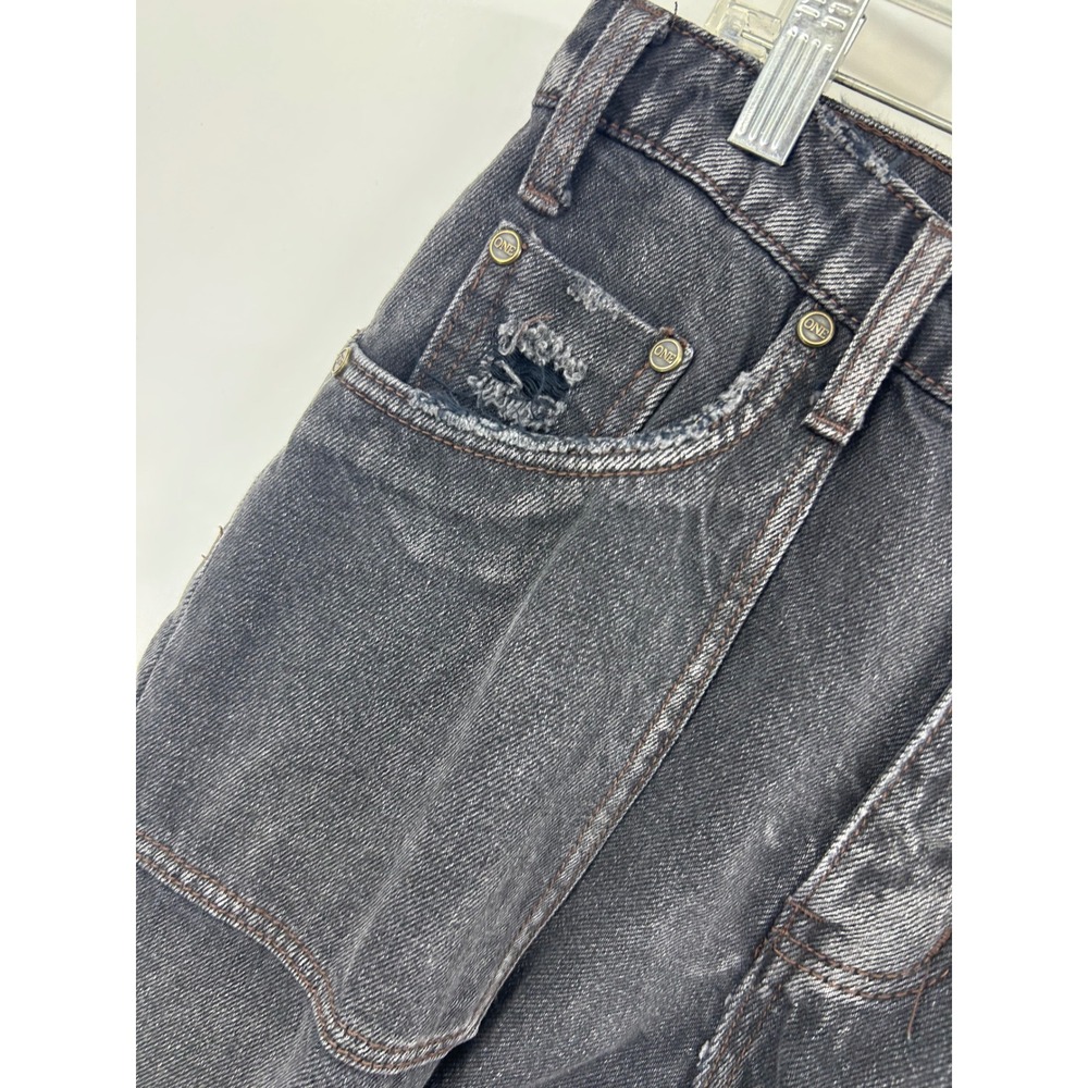 OneTeaspoon Saints Jeans Womens Black Excellent Distressed Drop Crotch Size 26 - Picture 2 of 11